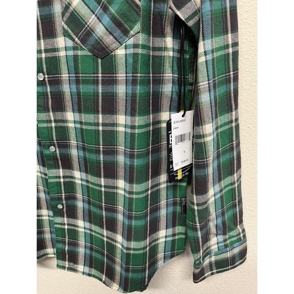 PRPS Jefferson Plaid Snap Button-Up Shirt Green Multi Men’s Size S NEW - Picture 5 of 10